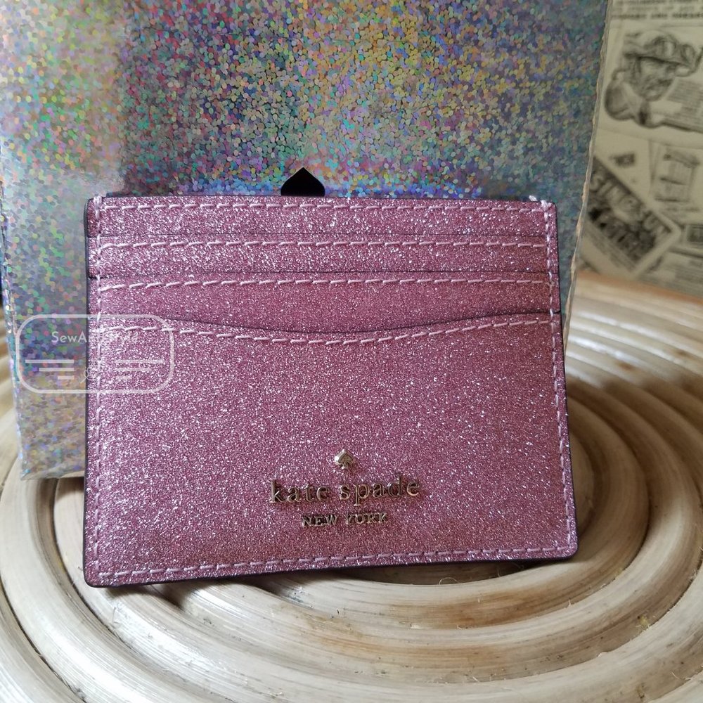 Kate Spade Small Boxed Slim Card Holder Pink - Picture 1 of 11